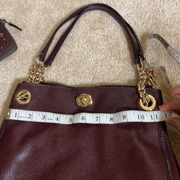 Burgundy Coach purse with matching long wallet - Picture 7 of 17